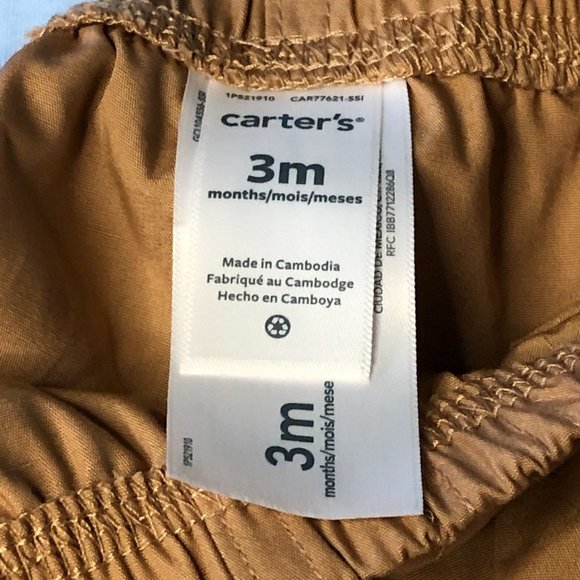 Carter's Baby Boy 2 Piece Bodysuit with Shorts Blue with Palm Trees Sun 3M - Picture 7 of 7